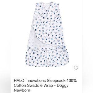 Halo Innovations Sleep Sack 100% cotton swaddle wrap doggy newborn